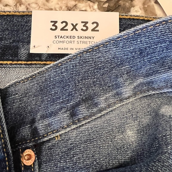 NEW Pac Sun Womens Jeans 32 x 32 Stacked Skinny Distressed Stretch Ripped NWT - Picture 2 of 10